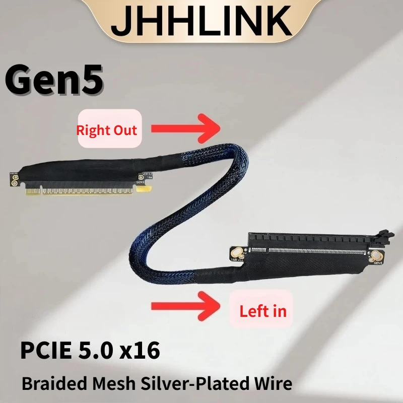 Straight PCIE 5.0 X16 Server Graphics Card Extension Cable 64GB\S GEN5 Lossless Server Left Right Angle Flexible GPU Riser Cable
Straight PCIE 5.0 X16 Server Graphics Card Extension Cable 64GB\S GEN5 Lossless Server Left Right Angle Flexible GPU Riser Cable