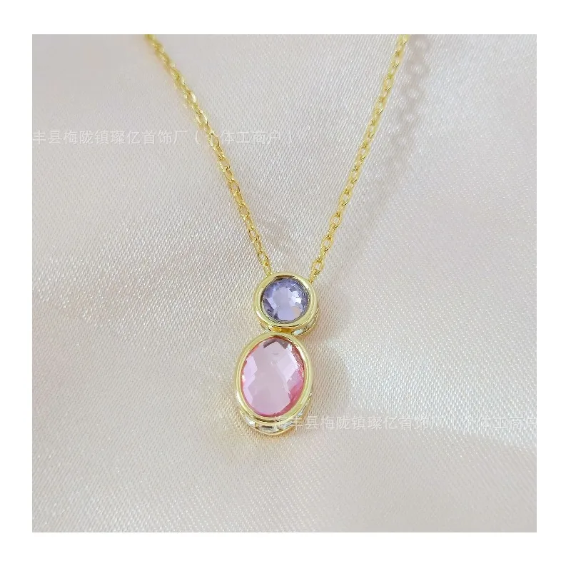 Shijia Water Drop-shaped Necklace Imitation Crystal Double-sided White Purple Rotating Necklace Earrings Niche Exquisite
Shijia Water Drop-shaped Necklace Imitation Crystal Double-sided White Purple Rotating Necklace Earrings Niche Exquisite