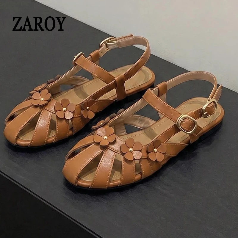 ZAROY Cozy Flat Sandals Flower Narrow Band Roman Style Low Heels Women Sandals Slingback Ballet Flat Gladiator Sandalias балетки
ZAROY Cozy Flat Sandals Flower Narrow Band Roman Style Low Heels Women Sandals Slingback Ballet Flat Gladiator Sandalias балетки