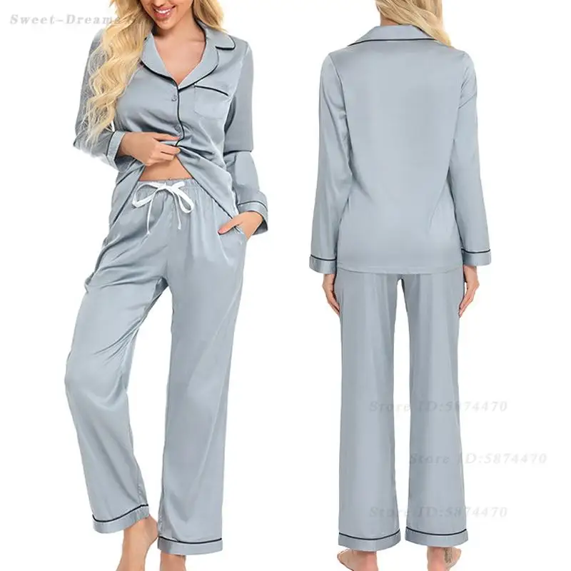 Spring Summer New Female Pajamas Set Sexy Long Sleeve Sleepwear Lingerie Pijamas Suit Loose Casual Ice Silk Homewear Pyjama
Spring Summer New Female Pajamas Set Sexy Long Sleeve Sleepwear Lingerie Pijamas Suit Loose Casual Ice Silk Homewear Pyjama