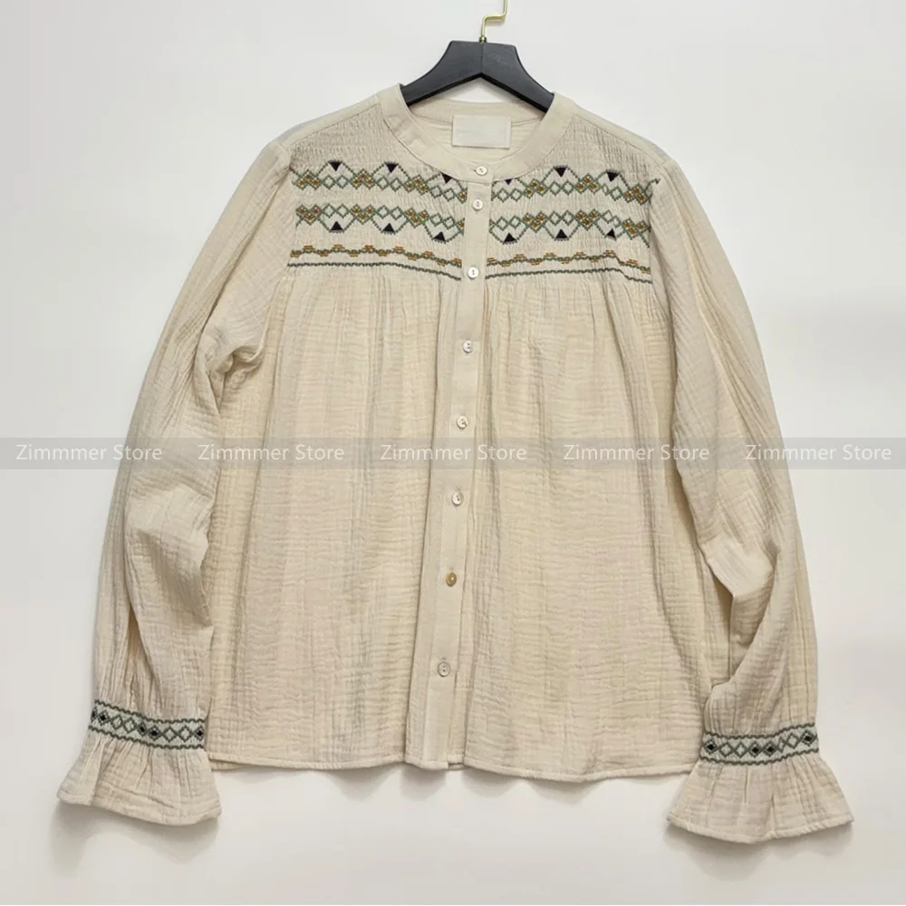 Fashion Women's clothing 2024 early autumn pure cotton tops waffle exquisite embroidery French shirt
Fashion Women's clothing 2024 early autumn pure cotton tops waffle exquisite embroidery French shirt