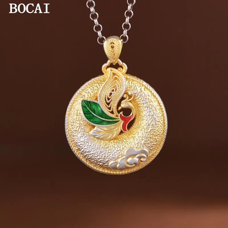 BOCAI S999 Серебряный художественный и модный благоприятный узор в виде молота с облаком, счастливый персонаж, женский кулон с золотым штрихом Феникса
BOCAI S999 Серебряный художественный и модный благоприятный узор в виде молота с облаком, счастливый персонаж, женский кулон с золотым штрихом Феникса