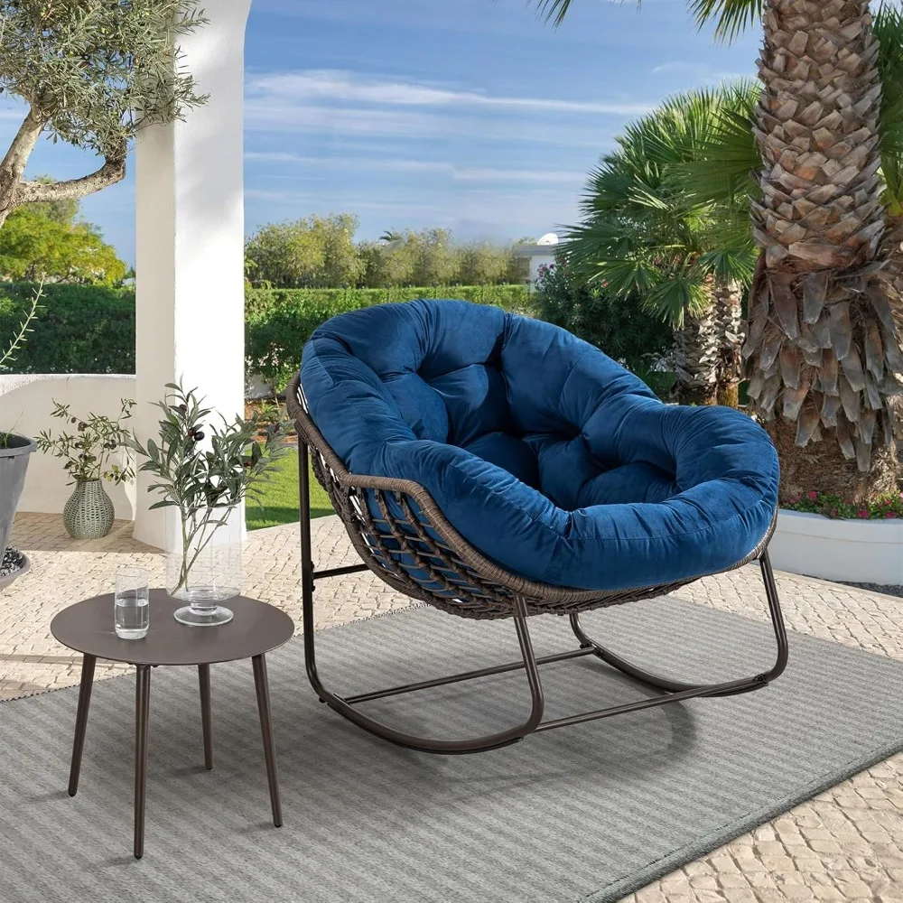 Outdoor Rocking Chair,Patio Oversized Rattan Egg Chair,Indoor Outside Padded Cushion Rocker Recliner Chair,Modern Lounge Chair
Outdoor Rocking Chair,Patio Oversized Rattan Egg Chair,Indoor Outside Padded Cushion Rocker Recliner Chair,Modern Lounge Chair