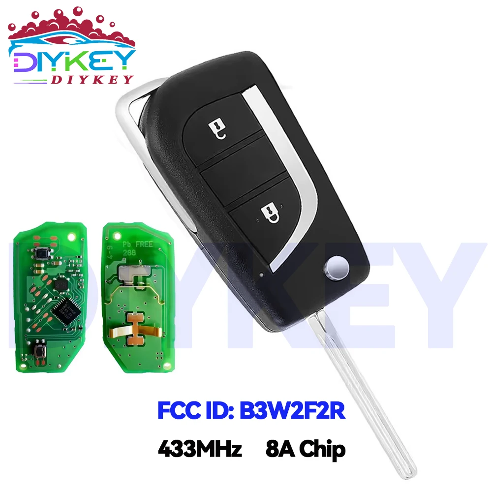 FCC ID: B3W2F2R Flip 2 Buttons OEM Board Car Key For Toyota Aygo Avensis Yaris 2019+ Remote Fob 433.58MHz /434.42MHz 8A Chip
FCC ID: B3W2F2R Flip 2 Buttons OEM Board Car Key For Toyota Aygo Avensis Yaris 2019+ Remote Fob 433.58MHz /434.42MHz 8A Chip