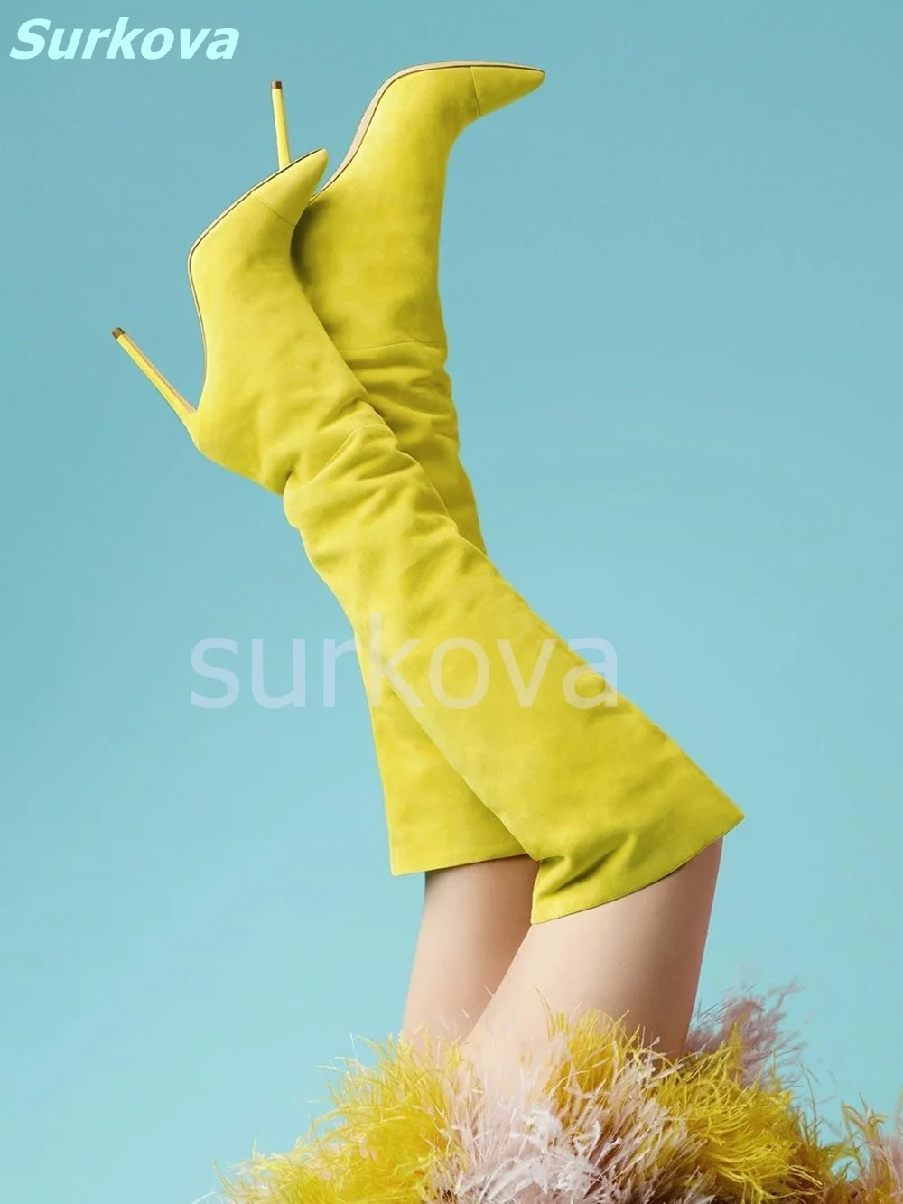Yellow Suede Boots Pointed Toe Thin High Heels Solid Slip-on Over The Knee Boots Autumn Winter Fashion Comfortable Women Shoes
Yellow Suede Boots Pointed Toe Thin High Heels Solid Slip-on Over The Knee Boots Autumn Winter Fashion Comfortable Women Shoes