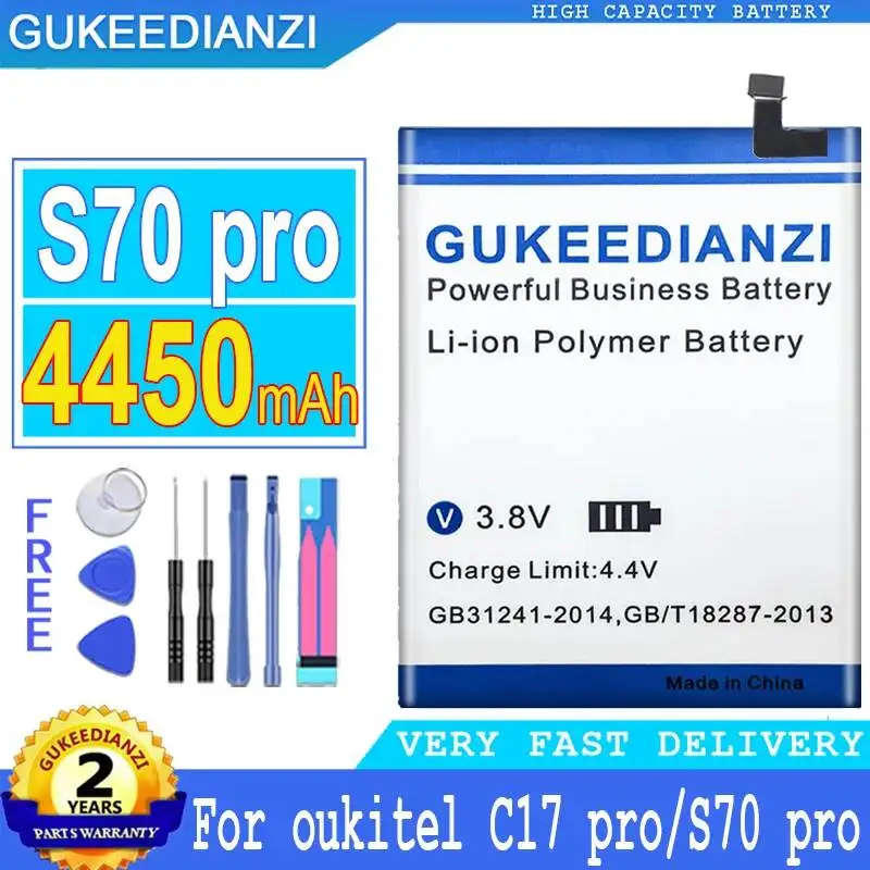 Надежный аккумулятор 4450 мАч для мобильных телефонов Oukitel C17 Pro, S70 Pro, S70
Надежный аккумулятор 4450 мАч для мобильных телефонов Oukitel C17 Pro, S70 Pro, S70