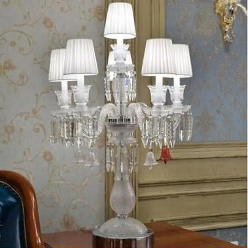 Baroque Black crystal Table Light for Restaurant abajur E14 Led candlestick large office wedding cloth lampshade table desk lamp
Baroque Black crystal Table Light for Restaurant abajur E14 Led candlestick large office wedding cloth lampshade table desk lamp