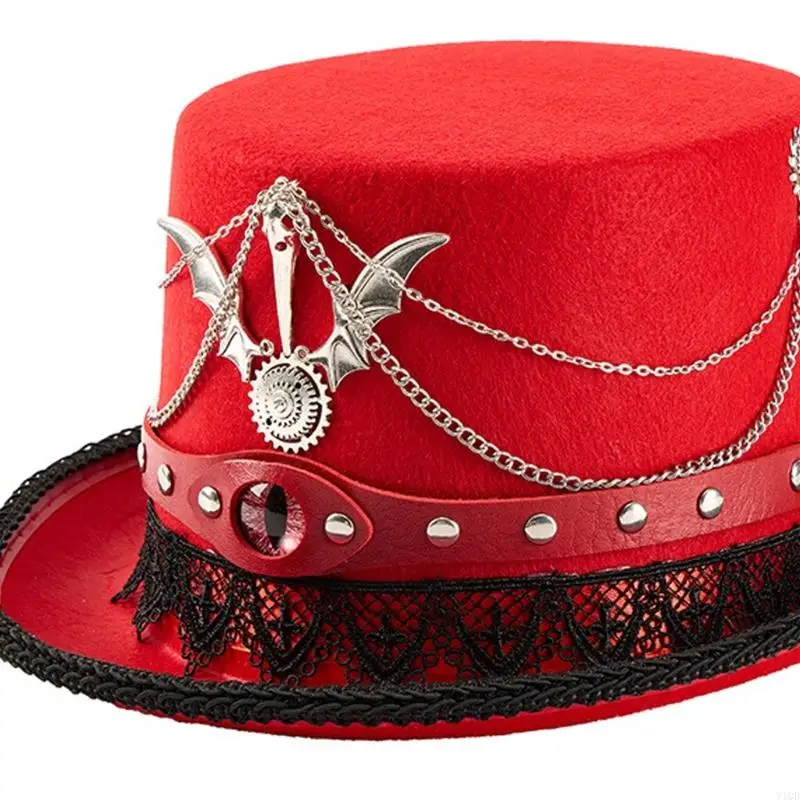 Victorian Gear Embellished Top Hat With Lace Trim Metal Gears Top Hat Gothic Fashion Accessories for Adults Men
Victorian Gear Embellished Top Hat With Lace Trim Metal Gears Top Hat Gothic Fashion Accessories for Adults Men
