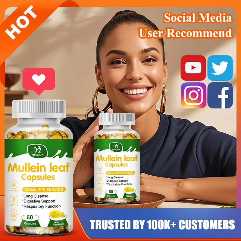 Yimiduk Pure Mullein Leaf Extract Supplement, for Chest Congestion, Coughs & Immune Defense, Ear Ache & Swimmer‘s Ear Relief
Yimiduk Pure Mullein Leaf Extract Supplement, for Chest Congestion, Coughs & Immune Defense, Ear Ache & Swimmer‘s Ear Relief