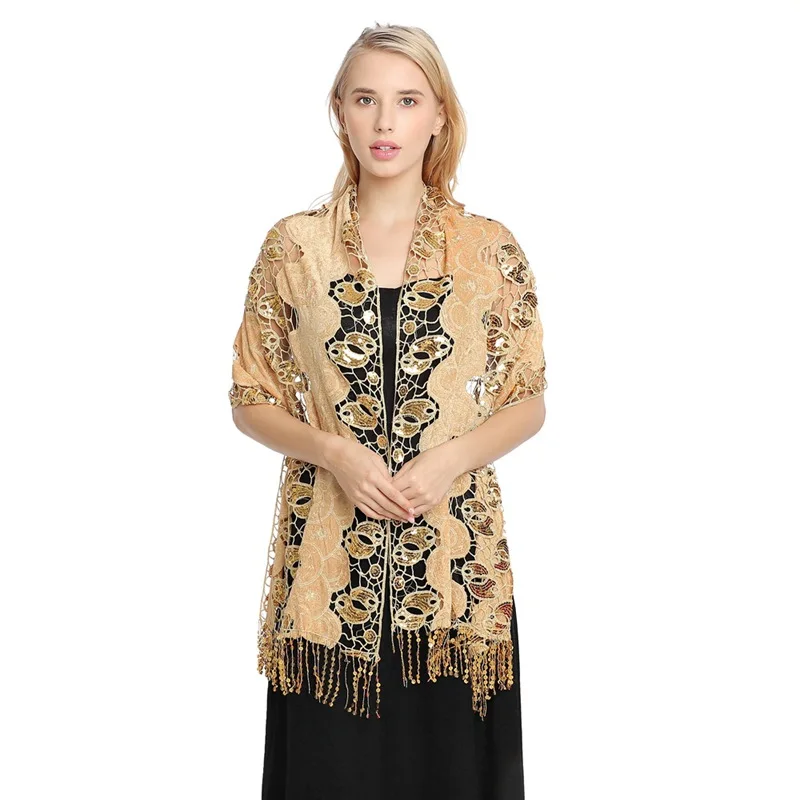New Scarf Wra Elegant Sequins Fringe Shawl for Evening Dress Wedding Party Bridesmaid Qipao
New Scarf Wra Elegant Sequins Fringe Shawl for Evening Dress Wedding Party Bridesmaid Qipao