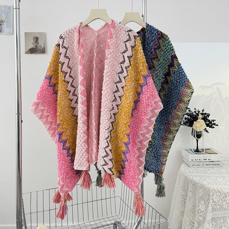 Gagarich Ethnic Collision Color Wave Pattern Knitted Sunscreen Cardigan Women Summer 2025 Vacation Wearing Shawl Cape
Gagarich Ethnic Collision Color Wave Pattern Knitted Sunscreen Cardigan Women Summer 2025 Vacation Wearing Shawl Cape