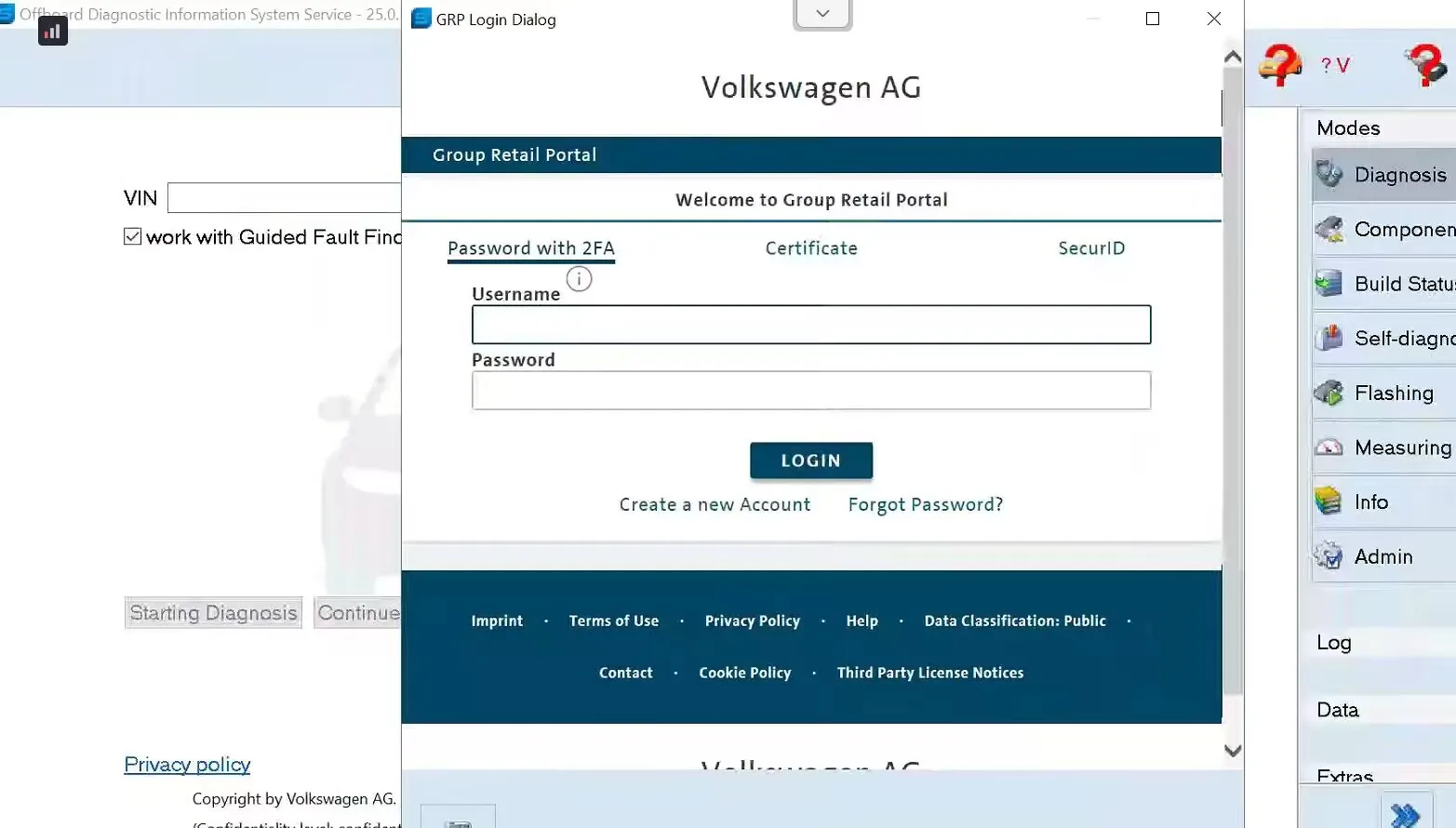 2025 ODIS 25.3.1 ODIS-E 120 Engineers diagnose software installation Configure the online account login window
2025 ODIS 25.3.1 ODIS-E 120 Engineers diagnose software installation Configure the online account login window