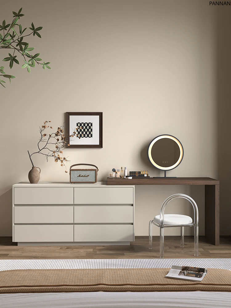 Italian simple dresser chest cabinet integrated bedroom retractable end of bed makeup table storage cabinet
Italian simple dresser chest cabinet integrated bedroom retractable end of bed makeup table storage cabinet