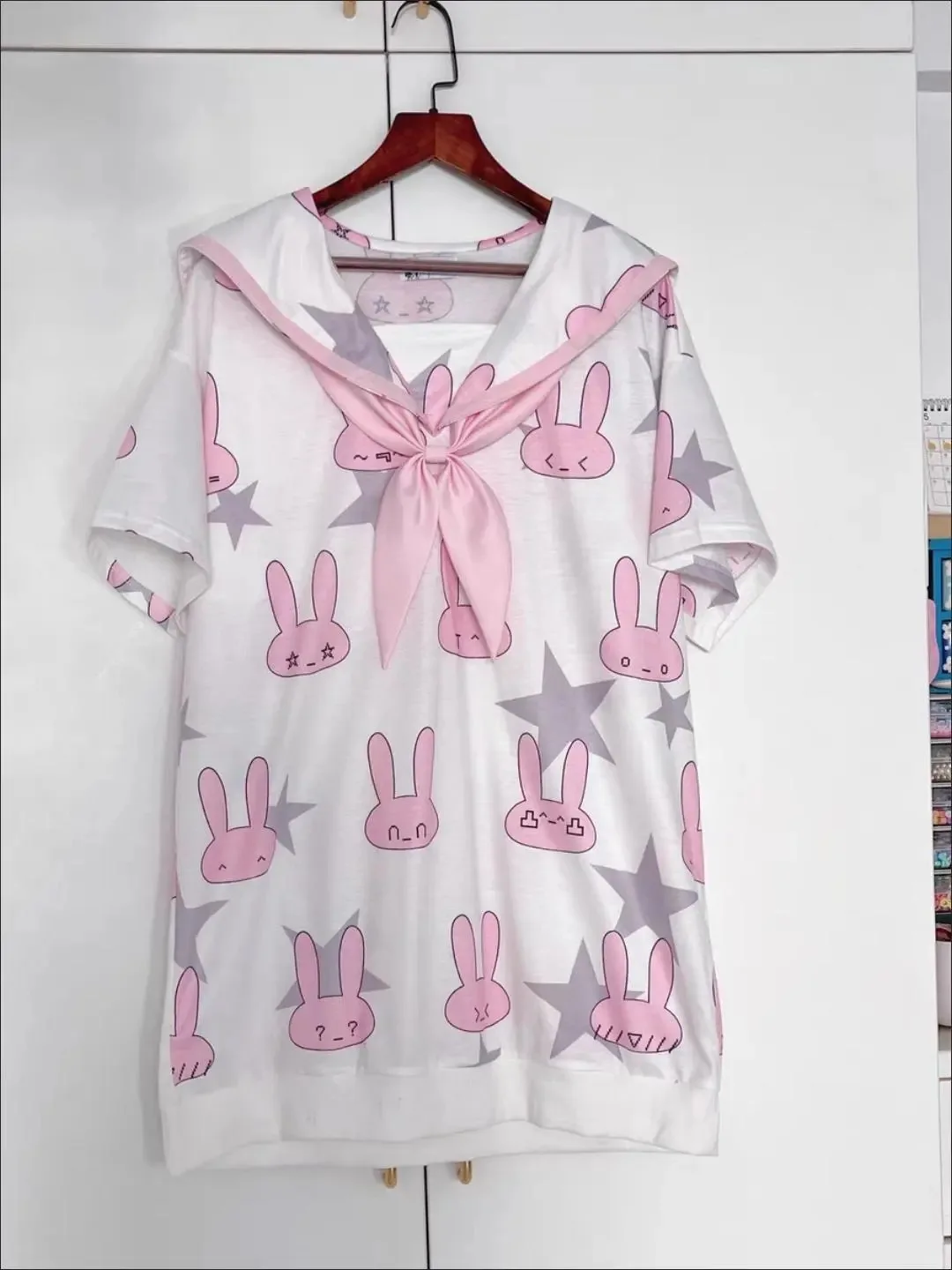 Kimotimo Japanese Anime Navy Collar Rabbit Printed T-shirt Women Summer Y2k Aesthetic Loose Short Sleeve Tops Sweet Casual Tees
Kimotimo Japanese Anime Navy Collar Rabbit Printed T-shirt Women Summer Y2k Aesthetic Loose Short Sleeve Tops Sweet Casual Tees
