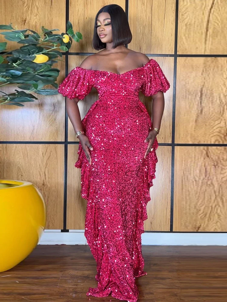 Luxury Evening Dresses For Women Sexy Off Shoulder Short Sleeve Mermaid Robe Dubai African Wedding Party Sequin Dress Clothing
Luxury Evening Dresses For Women Sexy Off Shoulder Short Sleeve Mermaid Robe Dubai African Wedding Party Sequin Dress Clothing