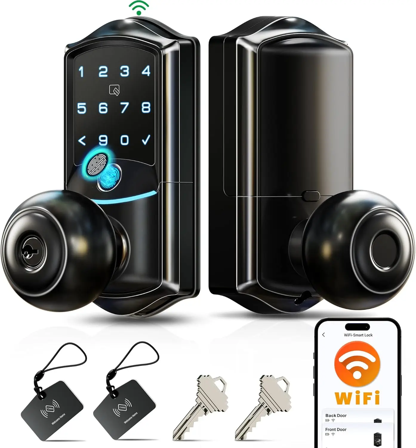 Smart Lock with Wi-Fi, Fingerprint Entry, App Control, Keypad, IP65 Waterproof in Matte Black
Smart Lock with Wi-Fi, Fingerprint Entry, App Control, Keypad, IP65 Waterproof in Matte Black