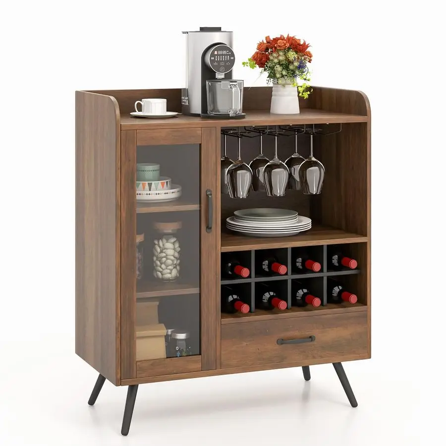 Wine Storage Cabinet, Bar Buffet Cabinet with 3Row Wineglass Holder, Removable Wine Rack, Tempered Glass Door amp AntiTipping Ki
Wine Storage Cabinet, Bar Buffet Cabinet with 3Row Wineglass Holder, Removable Wine Rack, Tempered Glass Door amp AntiTipping Ki