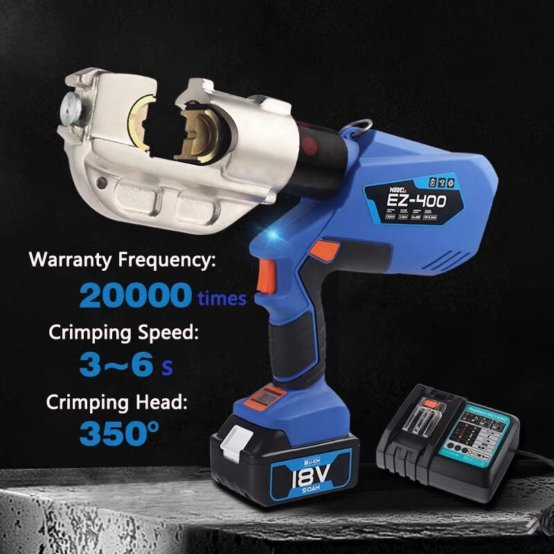 Portable Electric Hydraulic Crimping Pliers EZ-300/400 Rechargeable Li-battery Copper Aluminum Terminal Wire Crimping machine
Portable Electric Hydraulic Crimping Pliers EZ-300/400 Rechargeable Li-battery Copper Aluminum Terminal Wire Crimping machine