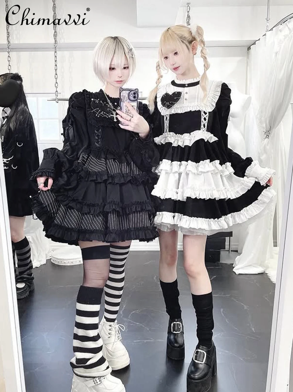 Japanese Mine Series Color Matching Maid Love Pin Brooch Lolita Dress 2025 Spring Gothic Dark Girl Sweet Fluffy Lo Dresses Women
Japanese Mine Series Color Matching Maid Love Pin Brooch Lolita Dress 2025 Spring Gothic Dark Girl Sweet Fluffy Lo Dresses Women