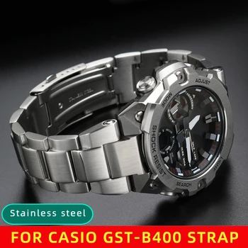 남성용 스테인리스 스틸 하트 GST-B400-1A 시계 밴드, 고품질 손목 밴드, 카시오 G 쇼크 시계 스트랩, 신제품
