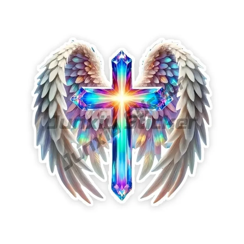 Iridescent Angel Wings Cross Vinyl Decal Sticker for Car Window Bumper Laptop, Durable Automotive Exterior Accessories
Iridescent Angel Wings Cross Vinyl Decal Sticker for Car Window Bumper Laptop, Durable Automotive Exterior Accessories