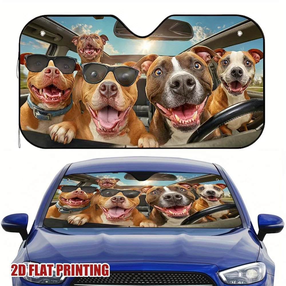 1 шт. Забавный солнцезащитный козырек на лобовое стекло автомобиля Pitbulls On A Road Trip — подходит, прочная защита от ультрафиолета и снижение тепла, забавный дизайн для собак с Fas
1 шт. Забавный солнцезащитный козырек на лобовое стекло автомобиля Pitbulls On A Road Trip — подходит, прочная защита от ультрафиолета и снижение тепла, забавный дизайн для собак с Fas