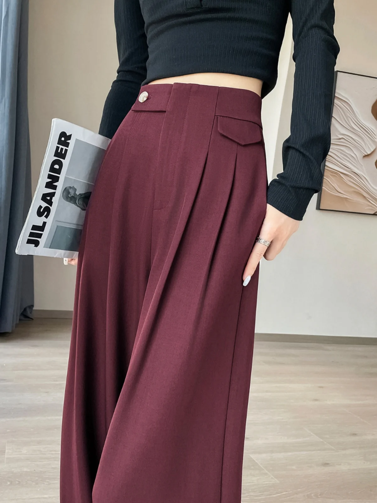 Ankela Red High Waist Wide Leg Pants Suit Casual Trousers for Women Spring 2026 Slimming Effect Comfortable Korean Style
Ankela Red High Waist Wide Leg Pants Suit Casual Trousers for Women Spring 2026 Slimming Effect Comfortable Korean Style