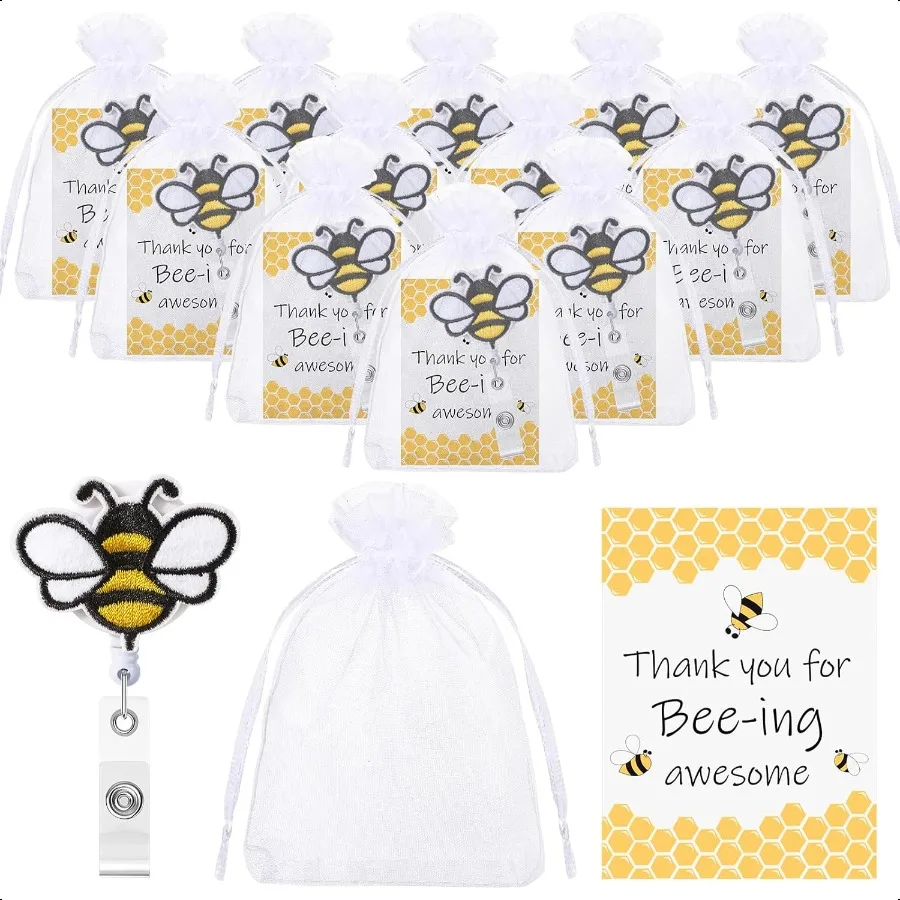 Employee Appreciation Gift Bee Badge Reel Retractable Badge Holders Clips Thanksgiving Day Inspirational Cards Organza Bag Bee
Employee Appreciation Gift Bee Badge Reel Retractable Badge Holders Clips Thanksgiving Day Inspirational Cards Organza Bag Bee