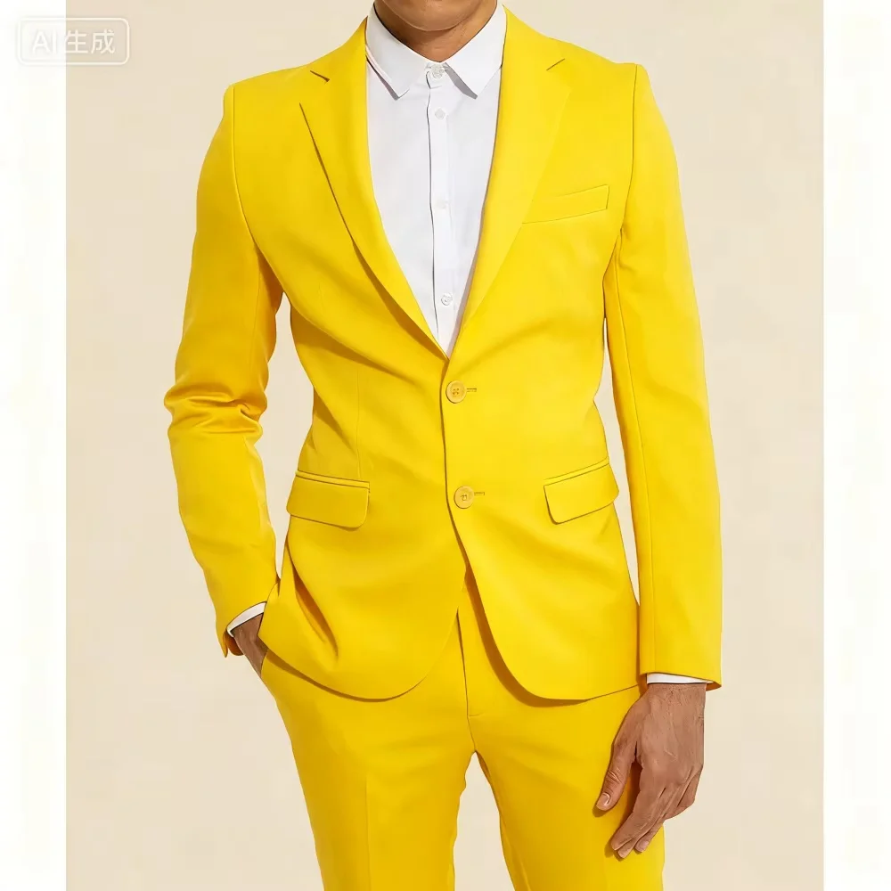 Handsome Yellow 2 Pieces Men Wedding Prom Dress Suits Single Breasted Blazer Pants Business Men Suits Groom Tuxedos Set Outfits
Handsome Yellow 2 Pieces Men Wedding Prom Dress Suits Single Breasted Blazer Pants Business Men Suits Groom Tuxedos Set Outfits
