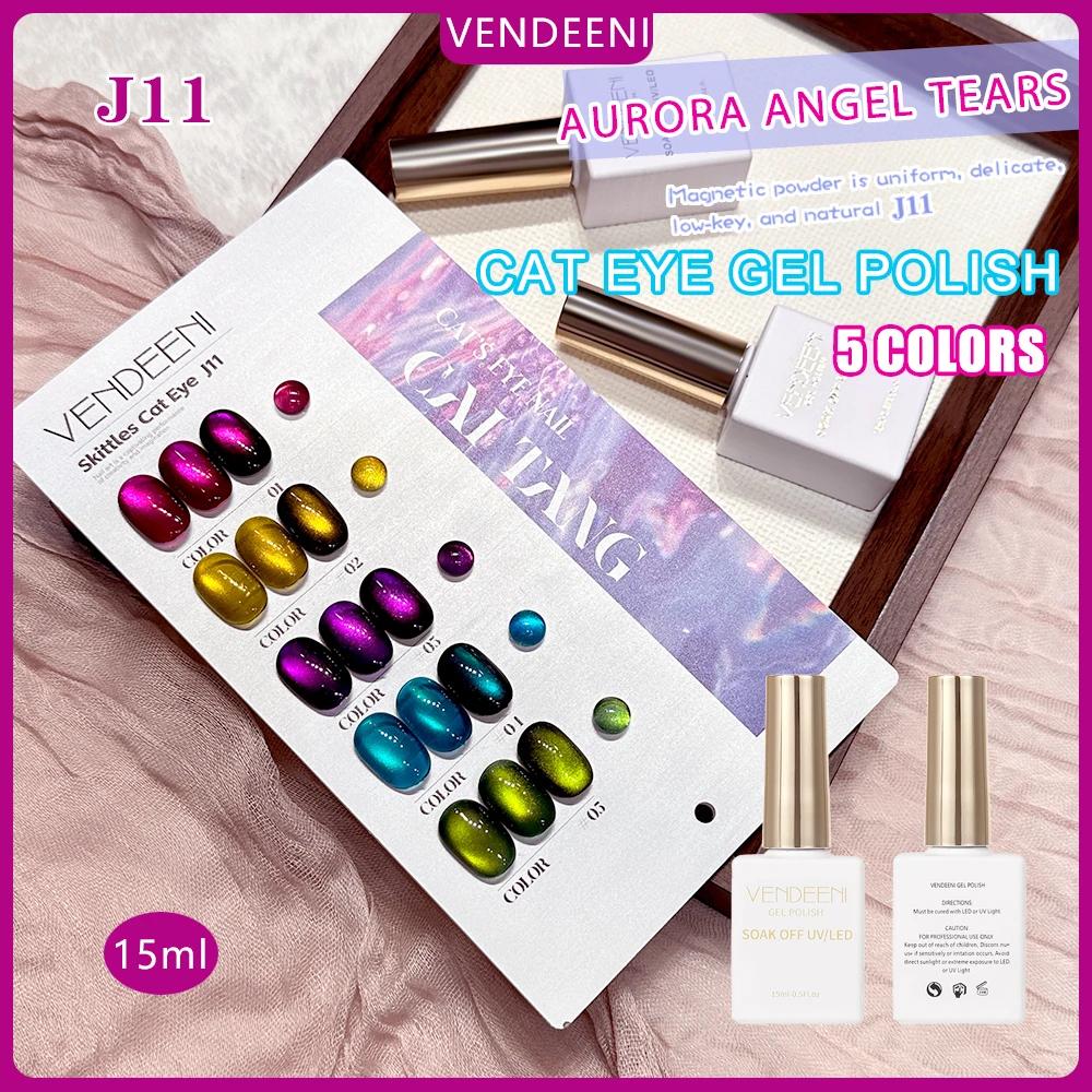 Vendeeni 5 Colors/set Amber Crystal Cat Eye Gel Nail Polish UV LED Transparent Magnetic Nail Varnish With Color Display Card
Vendeeni 5 Colors/set Amber Crystal Cat Eye Gel Nail Polish UV LED Transparent Magnetic Nail Varnish With Color Display Card