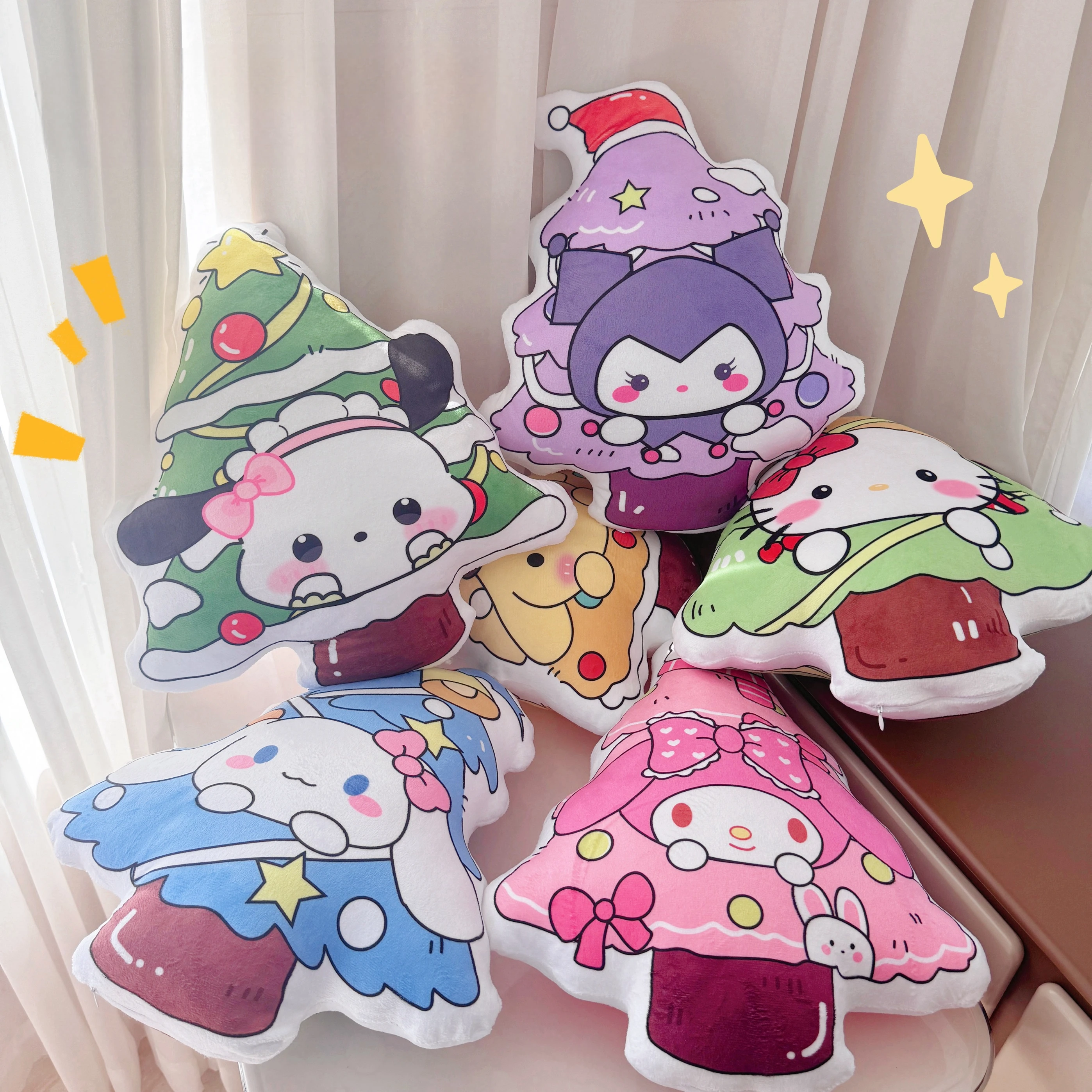 Подушка для рождественской елки Sanrio Kuromi My Melody Cinnamoroll, набивная Подушка для спины в стиле аниме, подушка для дивана, кровати, домашний декор, моющаяся
Подушка для рождественской елки Sanrio Kuromi My Melody Cinnamoroll, набивная Подушка для спины в стиле аниме, подушка для дивана, кровати, домашний декор, моющаяся