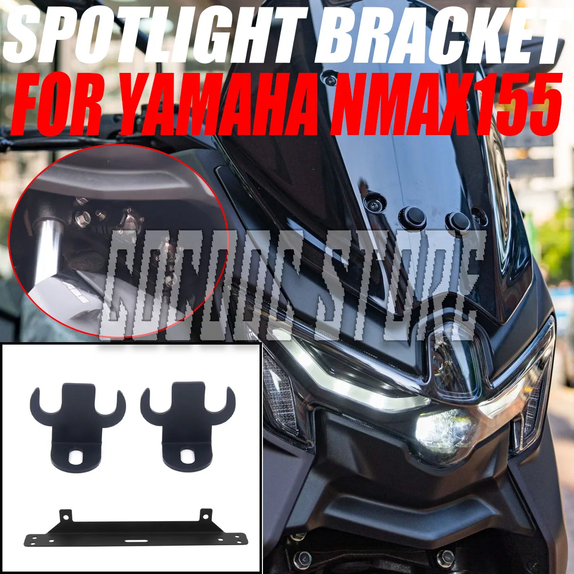 Motorcycle Accessories Spotlight Brackets and Fog Light Brackets for Yamaha NMAX155
Motorcycle Accessories Spotlight Brackets and Fog Light Brackets for Yamaha NMAX155