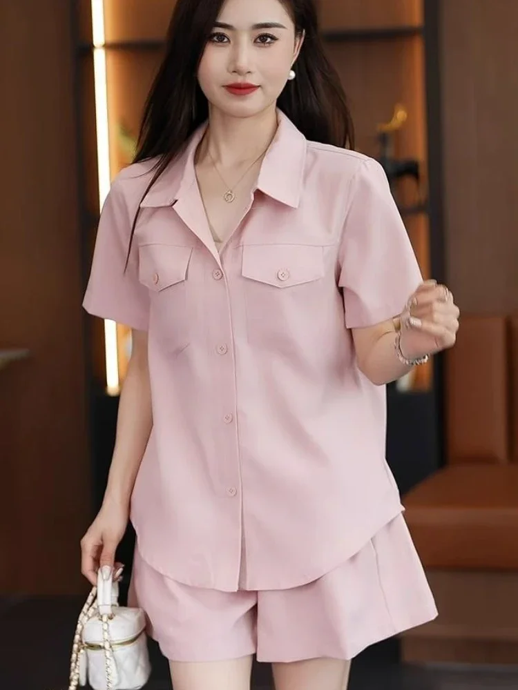 Party Woman Shorts Pink Loose Shirts & Blouses Novelties Ensembles Summer Fashion 2025 Full Casual Short Sets for Women 2 Pieces
Party Woman Shorts Pink Loose Shirts & Blouses Novelties Ensembles Summer Fashion 2025 Full Casual Short Sets for Women 2 Pieces