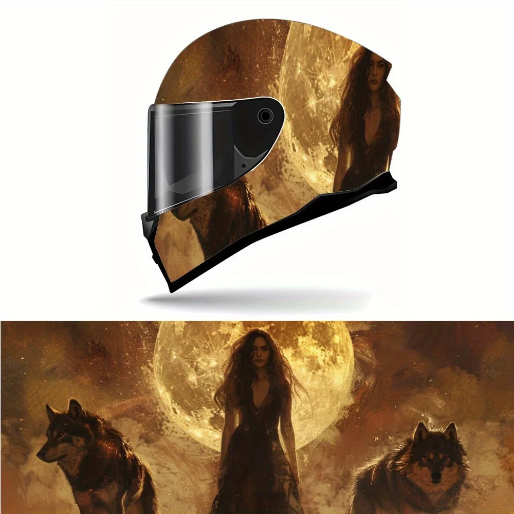 The Wolf and Princess Under the Moon Sky Print Full Helmet Wrap Sticker Motorcycle Helmet Racing Graphic Decal Vinyl Wrap Helmet 
The Wolf and Princess Under the Moon Sky Print Full Helmet Wrap Sticker Motorcycle Helmet Racing Graphic Decal Vinyl Wrap Helmet