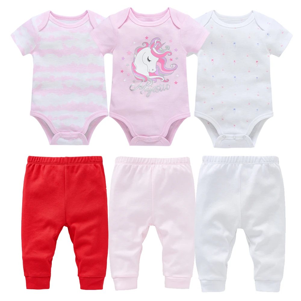 6Pcs Baby Girls Rompers Pants Set Pink 3 Bodysuits 3 Trousers Newborn Jumpsuit 100% Cotton Unicorn Pajamas Overalls 0-12 Months
6Pcs Baby Girls Rompers Pants Set Pink 3 Bodysuits 3 Trousers Newborn Jumpsuit 100% Cotton Unicorn Pajamas Overalls 0-12 Months