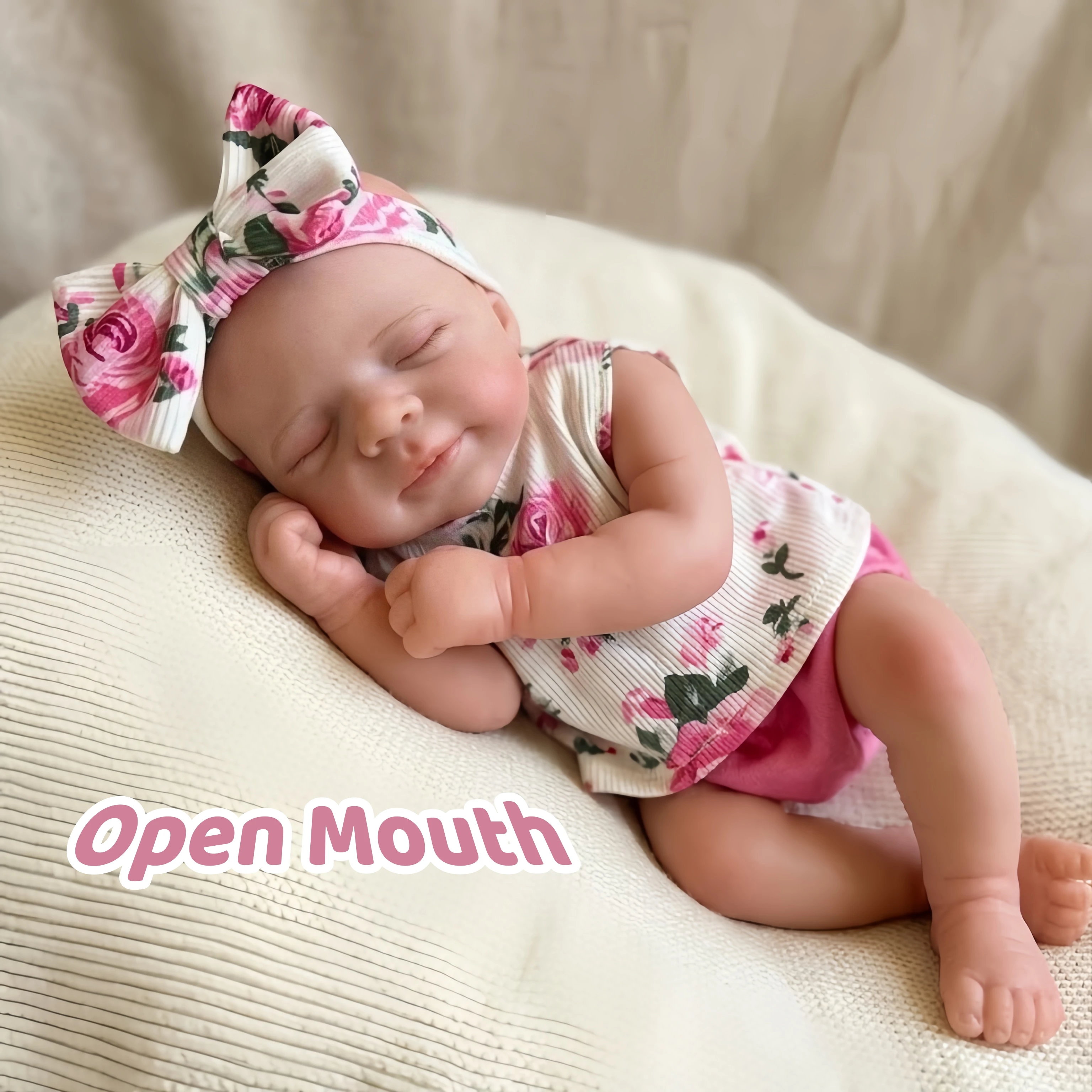 13 Inch/33cm Open Mouth Washable Full Silicone Reborn Girl Pascale 3D Painted Skin Realistic Newborn Bebe Reborn De Silicona
13 Inch/33cm Open Mouth Washable Full Silicone Reborn Girl Pascale 3D Painted Skin Realistic Newborn Bebe Reborn De Silicona