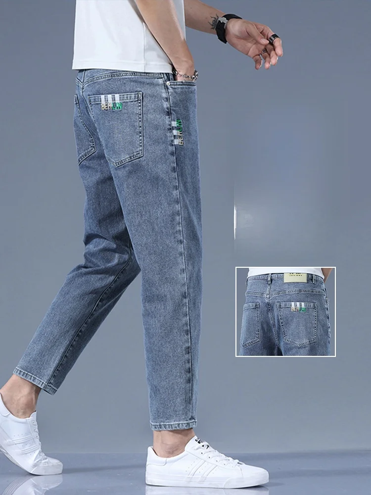 Men's Slim Fit Thin Denim Jeans mid Waist Cotton Stretch Summer Casual Faionable Nine Points Pants Straight Leg Trousers
Men's Slim Fit Thin Denim Jeans mid Waist Cotton Stretch Summer Casual Faionable Nine Points Pants Straight Leg Trousers
