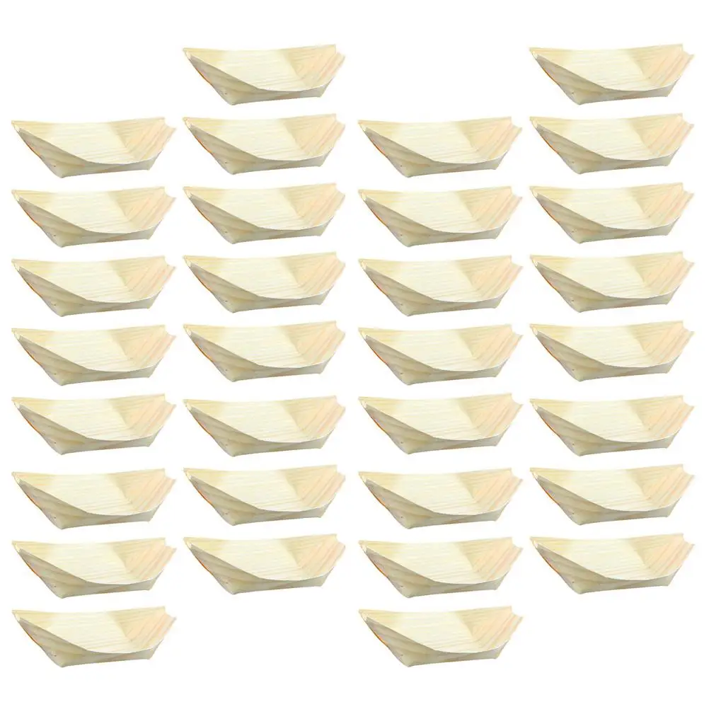 50pcs Sushi Wood Boat Disposable Snack Tray Creative Boat Shape Bowl Food Containers Japanese Tableware Durability Natural
50pcs Sushi Wood Boat Disposable Snack Tray Creative Boat Shape Bowl Food Containers Japanese Tableware Durability Natural