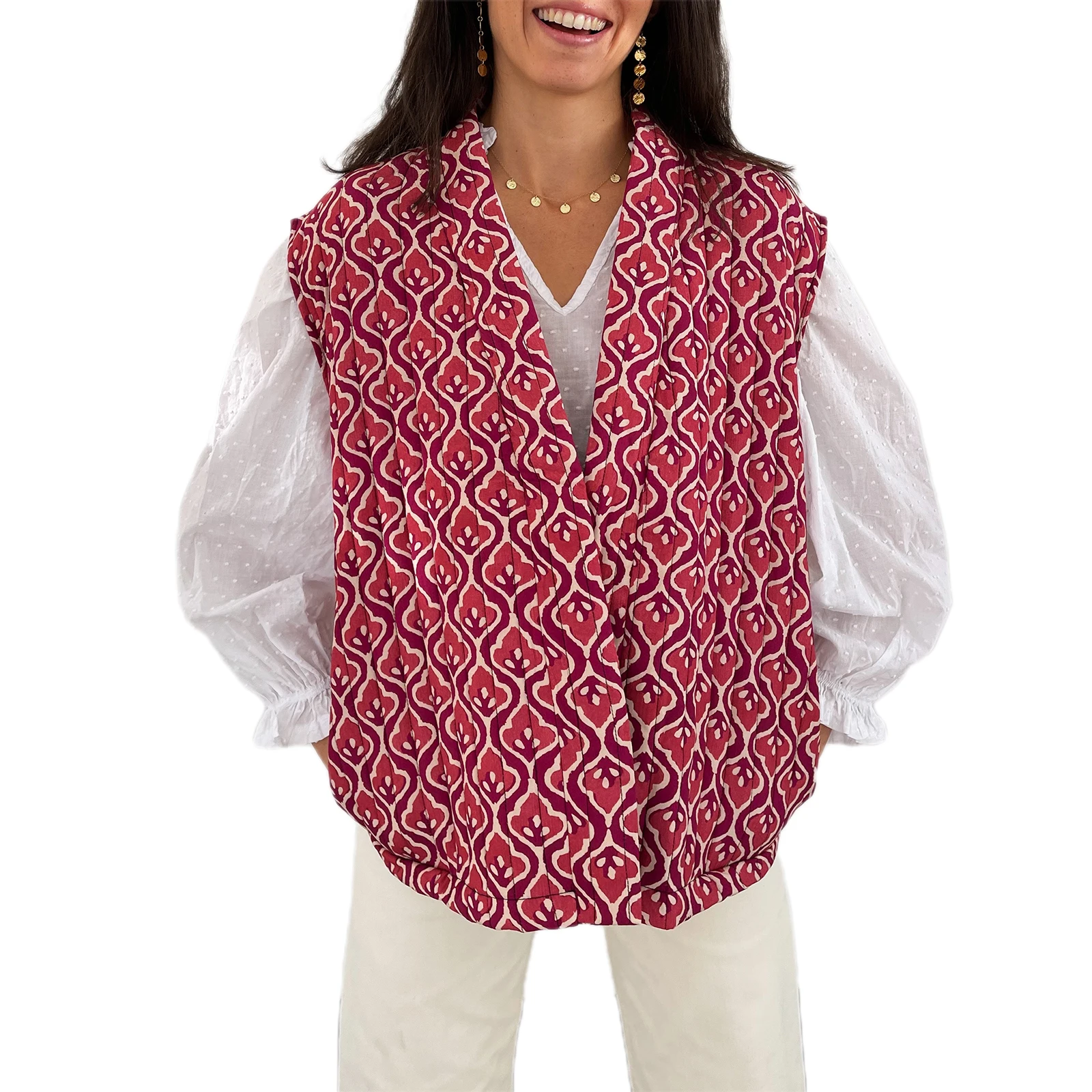 Women’s Open Front Cardigan Padded Coat Fall Outwear Warm Puffer Vest Overszied Print Vests
Women’s Open Front Cardigan Padded Coat Fall Outwear Warm Puffer Vest Overszied Print Vests