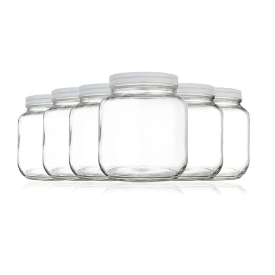 Half Gallon Glass Mason Jar Wide Mouth with Airtight Metal Lid - Safe for Fermenting Kombucha Kefir - Pickling, Storing and Can
Half Gallon Glass Mason Jar Wide Mouth with Airtight Metal Lid - Safe for Fermenting Kombucha Kefir - Pickling, Storing and Can