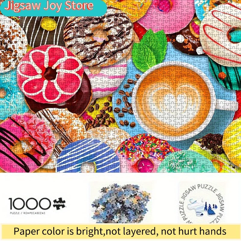 Набор для творчества: пазл из бумаги, тема «Пончик», высококачественный белый картон, идеально подходит для семейного досуга и встреч с друзьями
Набор для творчества: пазл из бумаги, тема «Пончик», высококачественный белый картон, идеально подходит для семейного досуга и встреч с друзьями