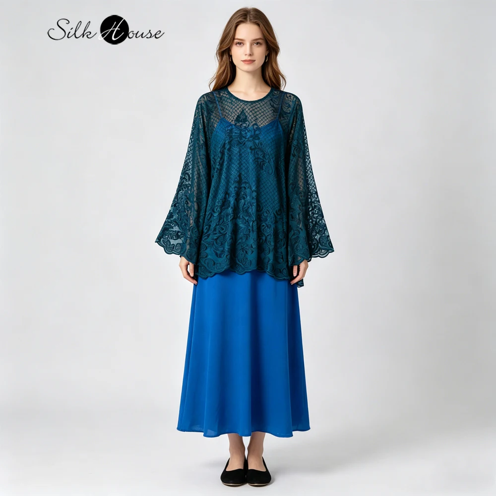 2026 Women's Summer Clothing Heavy Embroidery 100% Natural Mulberry Silk Semi Transparent Dark Green Round Neck T-shirt
2026 Women's Summer Clothing Heavy Embroidery 100% Natural Mulberry Silk Semi Transparent Dark Green Round Neck T-shirt