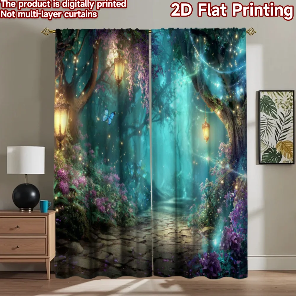 2D flat printing 2pcs Curtains Enchanted Forest Path Butterflies Lanterns Digital Printed Polyester Drapes Birthday Party
2D flat printing 2pcs Curtains Enchanted Forest Path Butterflies Lanterns Digital Printed Polyester Drapes Birthday Party