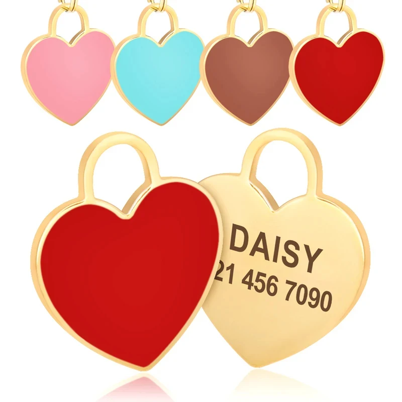 Personalized Pet ID Tag Custom Engraved Heart Shape Anti-lost Dog Cat Name Plate Collar Charm for Small Medium Pets
Personalized Pet ID Tag Custom Engraved Heart Shape Anti-lost Dog Cat Name Plate Collar Charm for Small Medium Pets