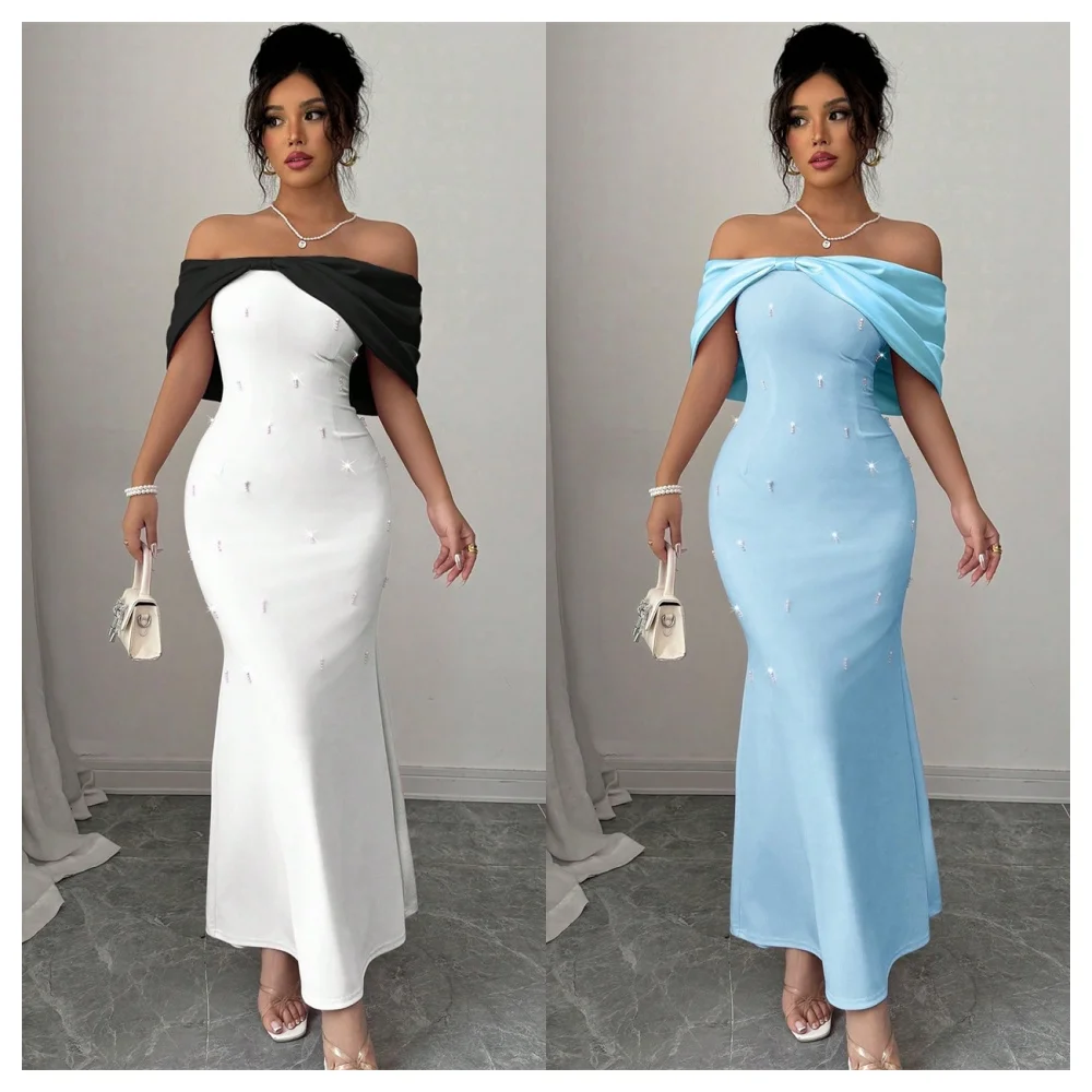 Customized Mermaid Elegant Jersey Party Dress Exquisite Boat Neck Off the Shoulder Sleeveless Party Dress Soft Celebri
Customized Mermaid Elegant Jersey Party Dress Exquisite Boat Neck Off the Shoulder Sleeveless Party Dress Soft Celebri