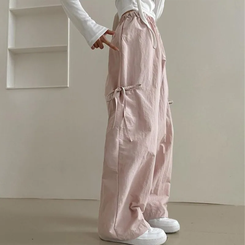 Bow Tie Pink Wide Leg Pants Women Summer American Style Pocket Wide Leg Pants Work Pants Solid Color Student Casual Loose Pants
Bow Tie Pink Wide Leg Pants Women Summer American Style Pocket Wide Leg Pants Work Pants Solid Color Student Casual Loose Pants