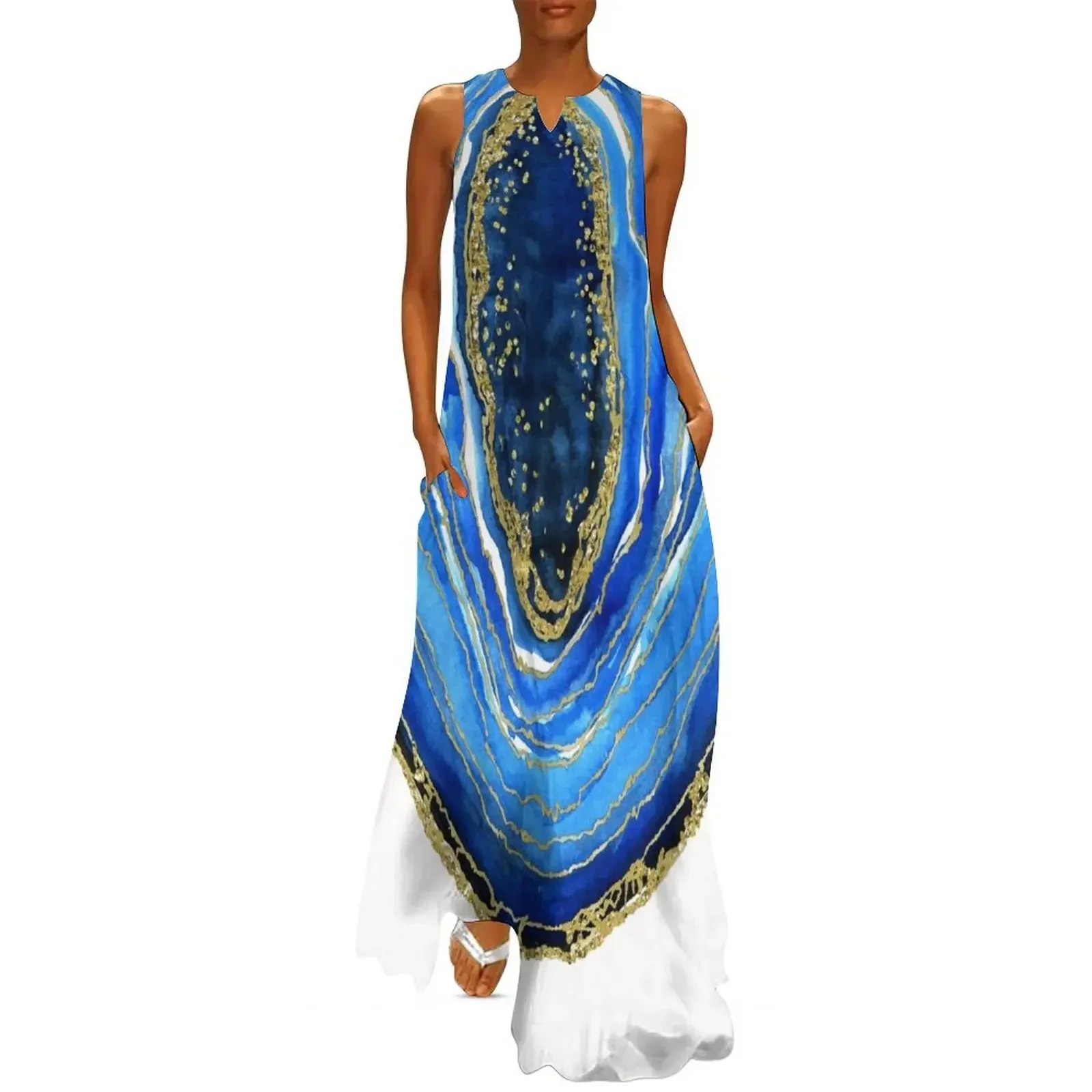 Cobalt blue and gold geode in watercolor Long Dress sexy short dresses daring sensual sexy dress for women Women's skirt Dress
Cobalt blue and gold geode in watercolor Long Dress sexy short dresses daring sensual sexy dress for women Women's skirt Dress
