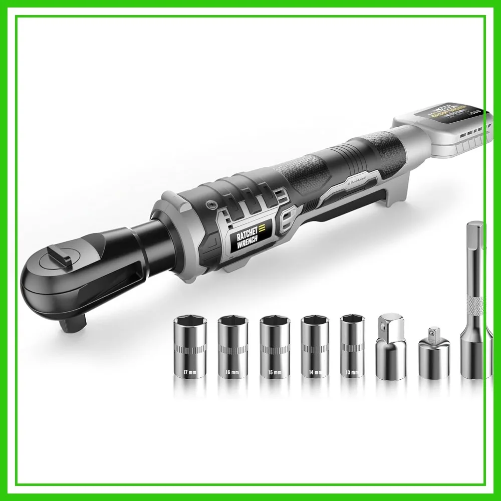 Cordless Ratchet Wrench Set 3/8" 88Ft-lbs 500 RPM for 20V Battery (Tool Only)
Cordless Ratchet Wrench Set 3/8" 88Ft-lbs 500 RPM for 20V Battery (Tool Only)