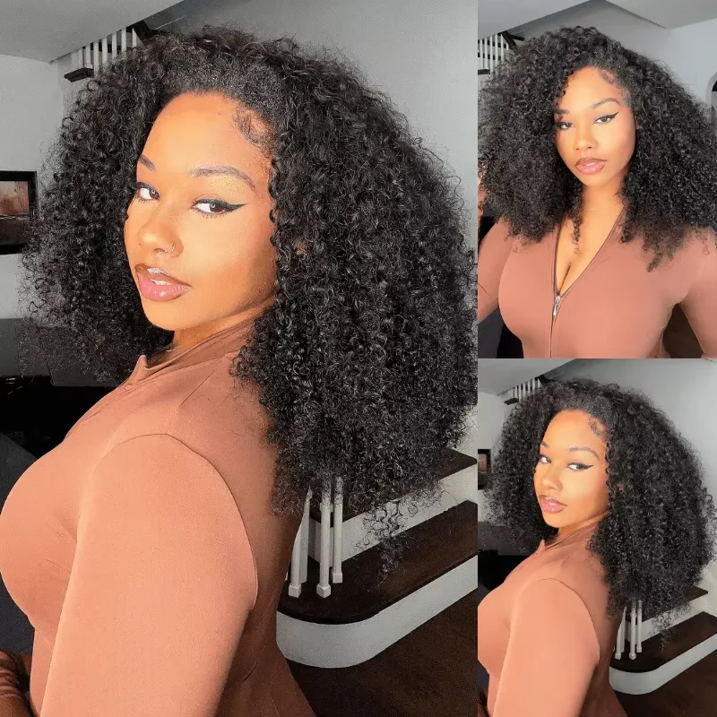 New Trend 3 IN 1 Half Wigs Human Hair Glueless Beginner Friendly Seamless Clip In Wig Natural Black Kinky Curly Wigs
New Trend 3 IN 1 Half Wigs Human Hair Glueless Beginner Friendly Seamless Clip In Wig Natural Black Kinky Curly Wigs