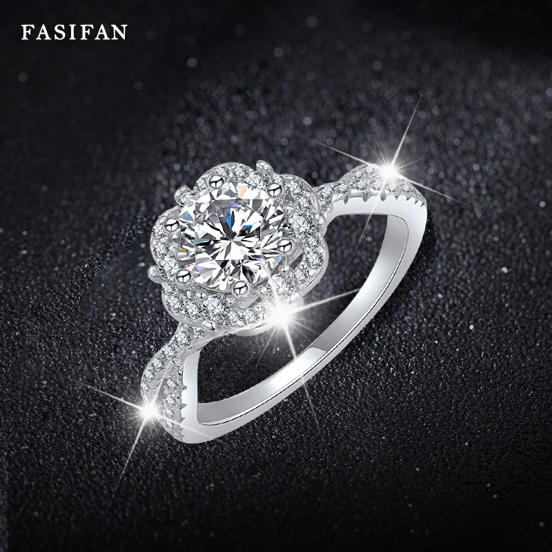FASIFAN 100% Platinum PT950 58 Pieces Moissanite Elegant Luxury Diamond Ring Wedding Valentine's Day Gift
FASIFAN 100% Platinum PT950 58 Pieces Moissanite Elegant Luxury Diamond Ring Wedding Valentine's Day Gift